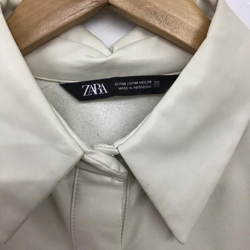 ザラ ZARA ジャケット、上着 ジャケット、ブレザー 7969/048/052 フェイクレザー上着 M 無地 オフホワイト / オフホワイト /  レディース USED 古着 中古 10136620