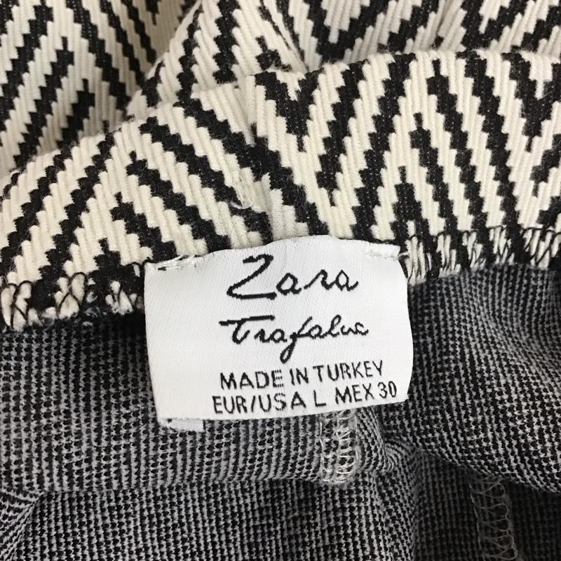 ザラ ZARA TRAFALUC スカート ひざ丈スカート 5039 412 064 タイトスカート L 総柄 白 / ホワイト / X 黒 / ブラック /  レディース USED 古着 中古 10112171