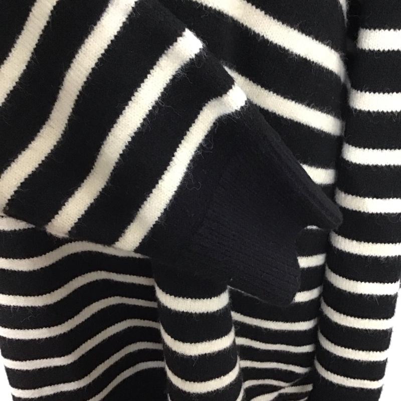 ザラ ZARA ニット、セーター 長袖 9667 125 105 クルーネック M ボーダー柄 黒 / ブラック / X 白 / ホワイト /  レディース USED 古着 中古 10121878