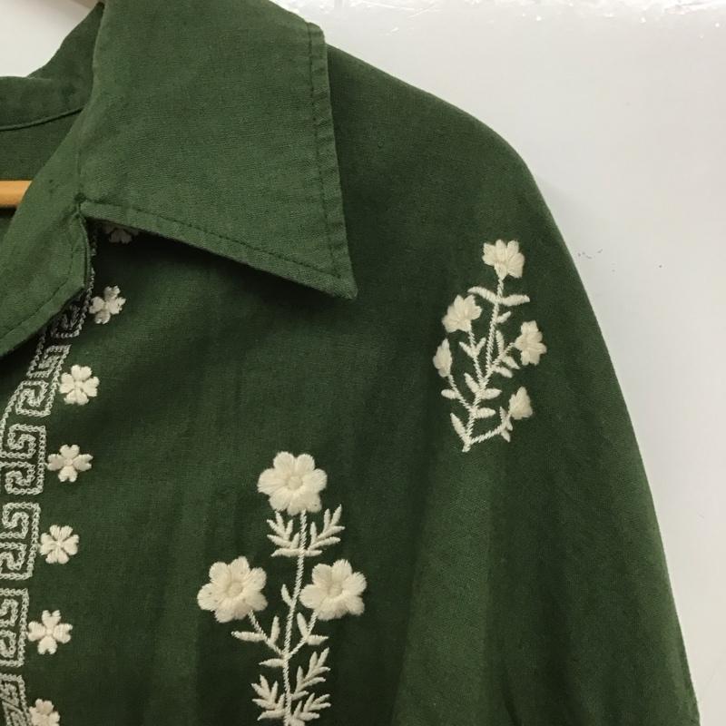 ザラ ZARA ジャケット、上着 ジャケット、ブレザー 長袖ジャケット アウター 前ボタン カラージャケット 刺繍 XL 刺繍 カーキ / カーキ /  レディース USED 古着 中古 10135611