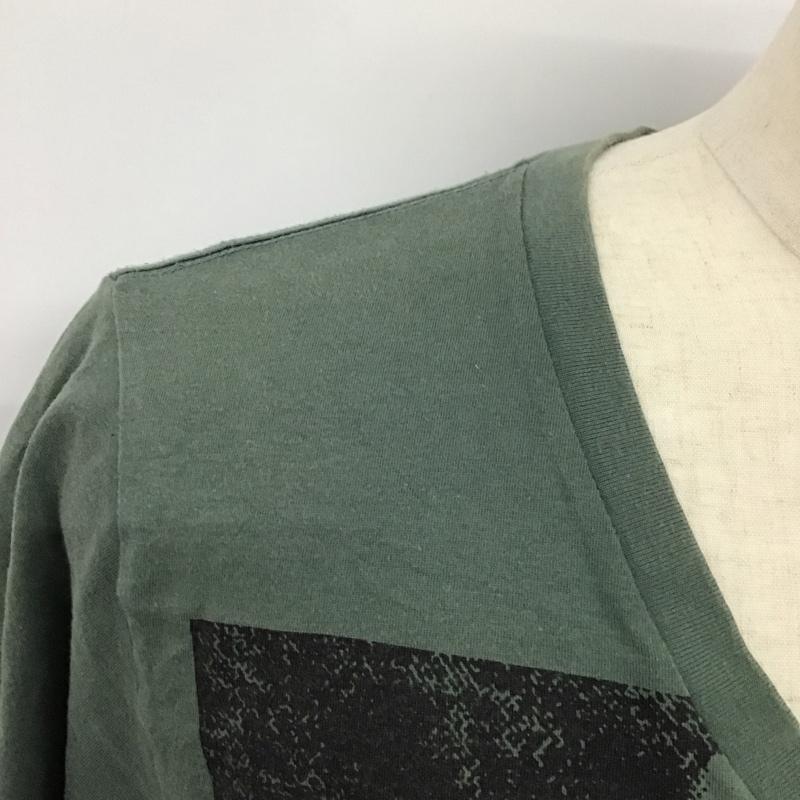 ヒステリックグラマー HYSTERIC GLAMOUR Tシャツ 半袖 半袖カットソー プリントTシャツ Vネックカットソー L プリント 緑 / グリーン /  メンズ USED 古着 中古 10124351