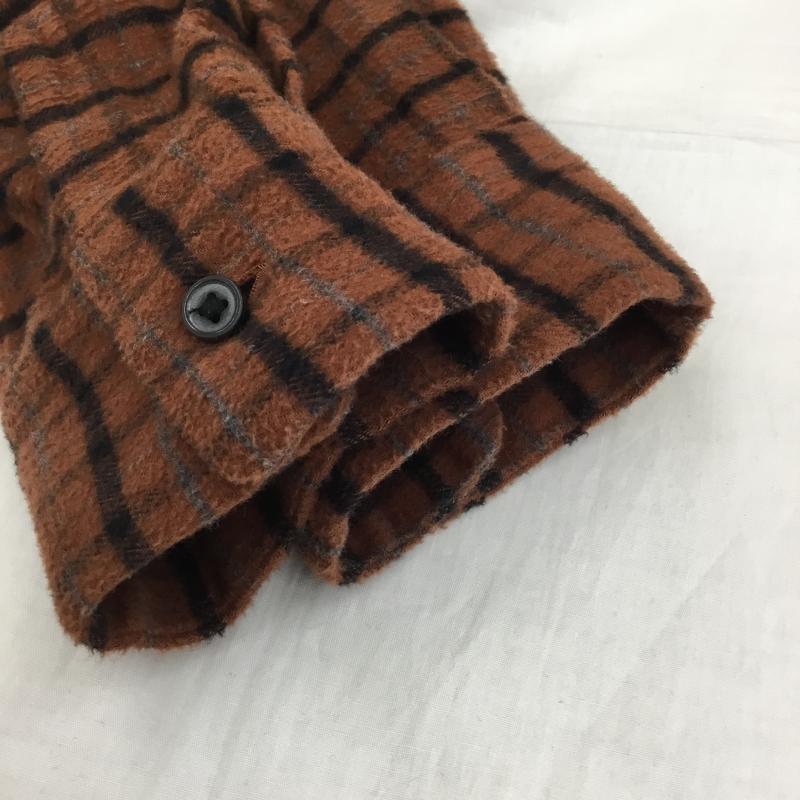 キャプテン サンシャイン Kaptain Sunshine シャツ、ブラウス 長袖 KAPTAIN SUNSHINE キャプテンサンシャイン Cotton Flannel Open Collar Shirt コットンフランネルオープンカラーシャツ 36 格子柄 茶 / ブラウン /  メンズ USED 古着 中古 10135892