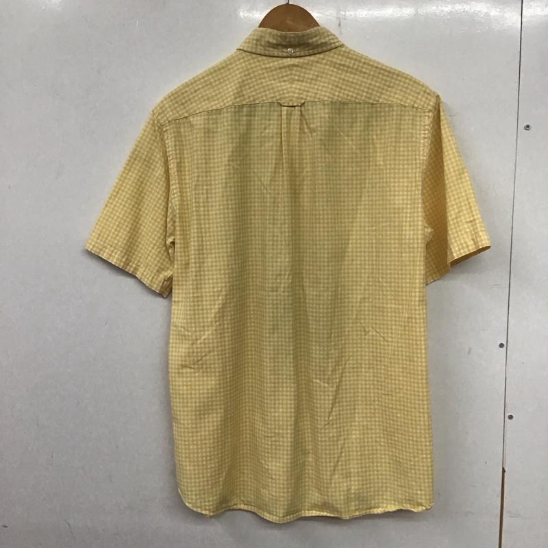 グリーンレーベルリラクシング green label relaxing シャツ、ブラウス 半袖 3216-199-0553 ボタンダウン コットン XL チェック 白 / ホワイト / X 黄 / イエロー /  メンズ USED 古着 中古 10139612