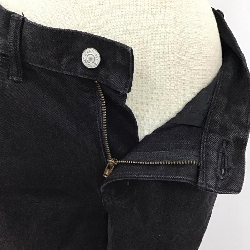 スライ SLY パンツ デニム、ジーンズ 030eaa01-2830 EMMA e/s エマスライ JUST WAIST WIDE FLARE PANTS 2 無地 黒 / ブラック /  レディース USED 古着 中古 10119874