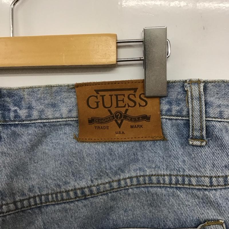 ゲス Guess パンツ デニム、ジーンズ デニムパンツ ワイドパンツ カジュアルパンツ 34 ロゴ、文字 インディゴ / インディゴ /  メンズ USED 古着 中古 10146178
