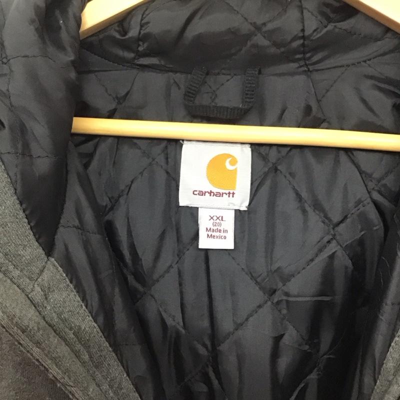 カーハート Carhartt パーカー 長袖 ジップアップパーカー 長袖パーカー カジュアルジャケット スウェット XXL ロゴ、文字 灰 / グレー /  メンズ USED 古着 中古 10143424