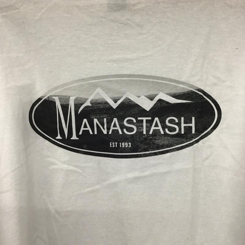マナスタッシュ MANASTASH Tシャツ 半袖 半袖カットソー プリントTシャツ クルーネックカットソー XL ロゴ、文字 白 / ホワイト /  メンズ USED 古着 中古 10141410