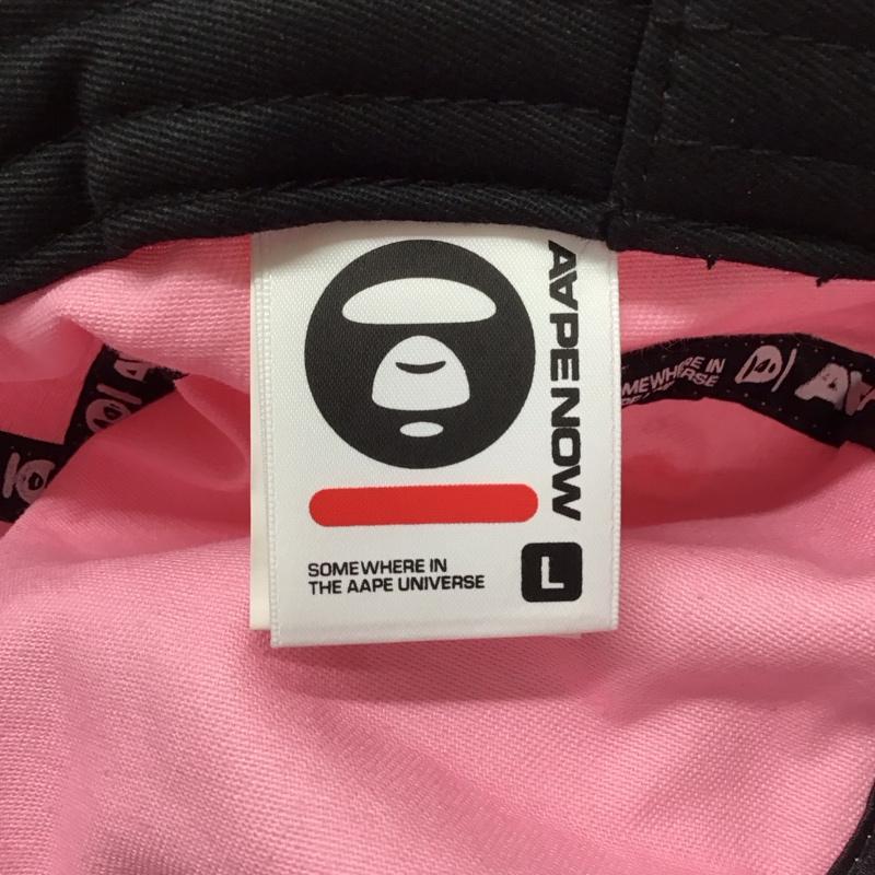 エーエイプバイアベイシングエイプ AAPE BY A BATHING APE 帽子 ハット AAPHTM4995XXK ムーンフェイス パッチ バケットハット ワンポイント 桃 / ピンク /  メンズ USED 古着 中古 10120892