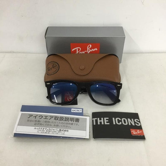 レイバン Ray-Ban めがね・サングラス サングラス RB2140-F ORIGINAL WAYFARER CLASSIC グラデーション 箱有 ロゴ、文字 黒 / ブラック / X 青 / ブルー /  メンズ USED 古着 中古 10138848