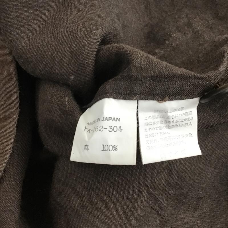 ヨウジヤマモト Yohji Yamamoto ジャケット、上着 ジャケット、ブレザー ノーカラージャケット アウター カジュアルジャケット ロングジャケット 無地 茶 / ブラウン /  メンズ USED 古着 中古 10105661