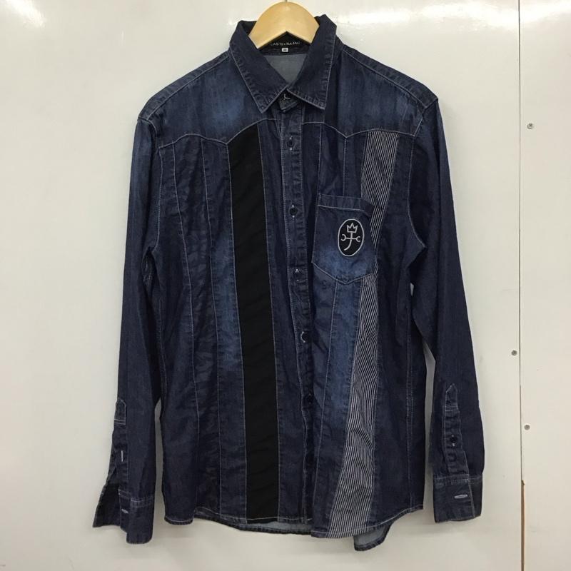 カステルバジャック CASTELBAJAC シャツ、ブラウス 長袖 長袖デニムシャツ カラーシャツ 長袖シャツ 48 ロゴ、文字 インディゴ / インディゴ /  メンズ USED 古着 中古 10137130