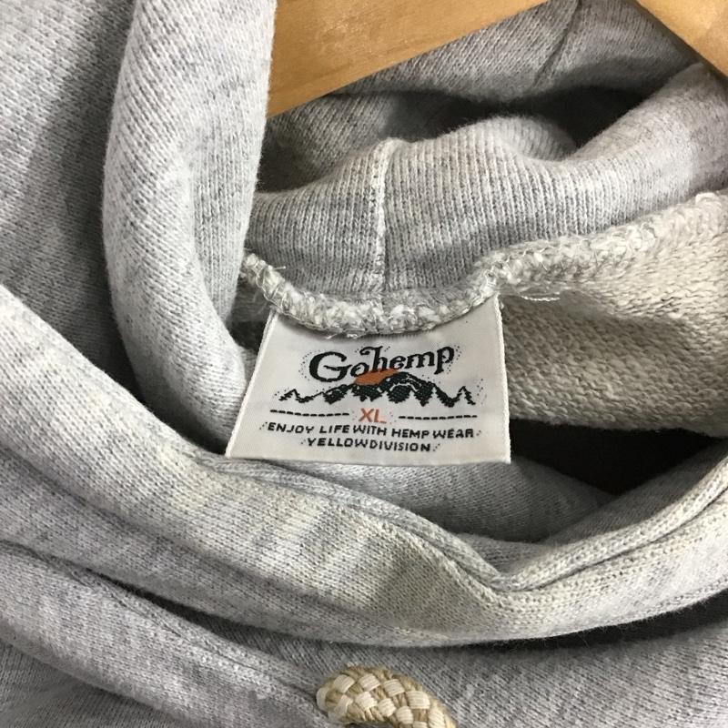 ゴーヘンプ GOHEMP パーカー 長袖 長袖トレーナー スウェット プルオーバー XL 無地 灰 / グレー /  メンズ USED 古着 中古 10143118