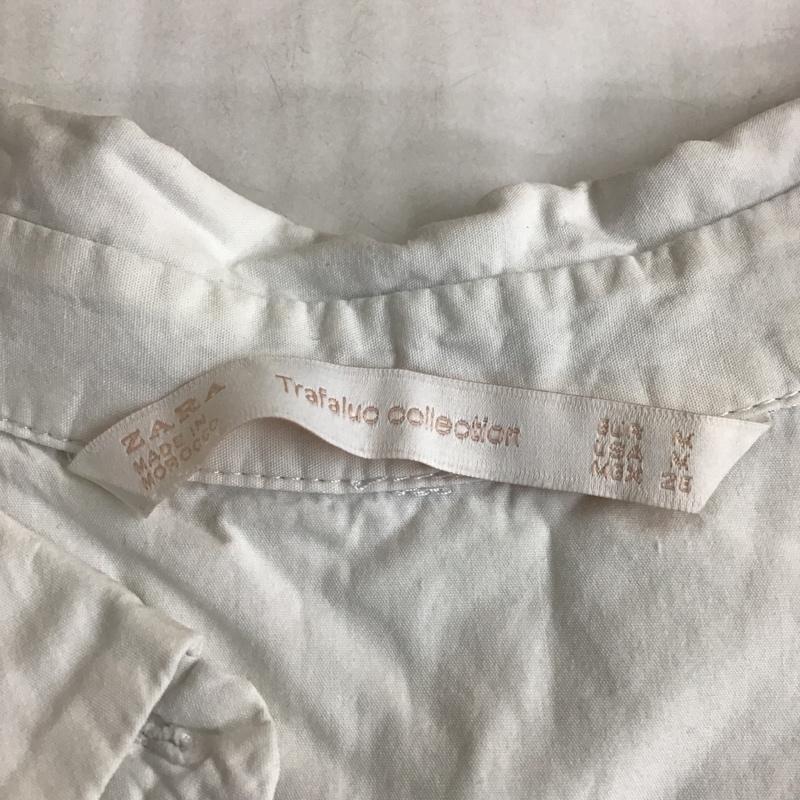 ザラ ZARA TRAFALUC シャツ、ブラウス 長袖 長袖シャツ カラーカジュアルシャツ パフスリーブカットソー M 無地 白 / ホワイト /  レディース USED 古着 中古 10105946