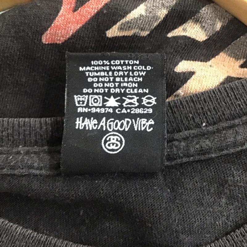 ステューシー STUSSY Tシャツ 半袖 半袖カットソー プリントTシャツ クルーネックカットソー S プリント 黒 / ブラック /  メンズ USED 古着 中古 10135888