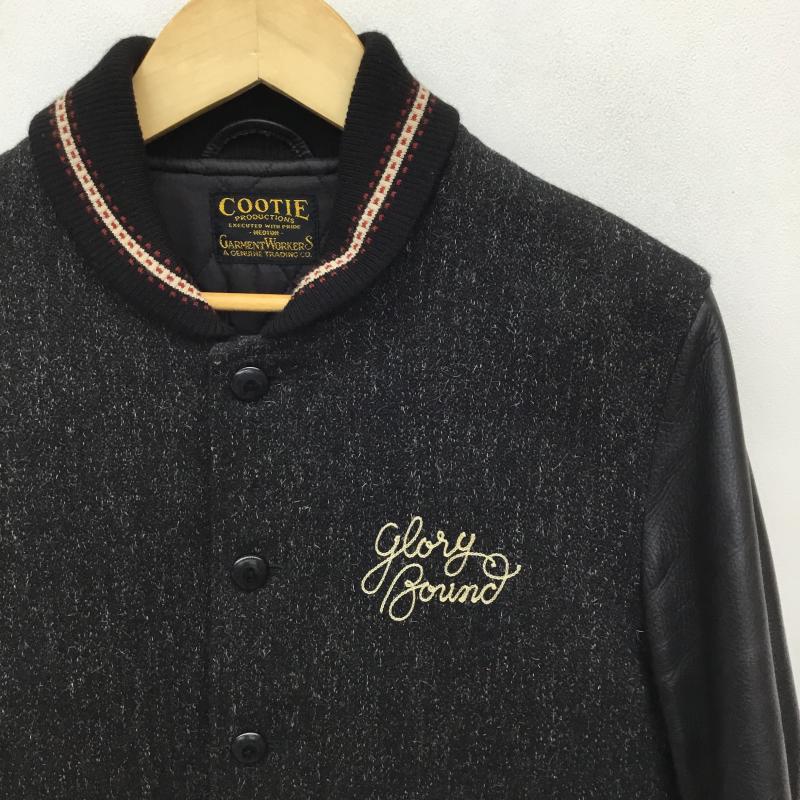 クーティー COOTIE ジャケット、上着 ジャンパー、ブルゾン ウールジャケット M ロゴ、文字 X 刺繍 黒 / ブラック / X ダークグレー / ダークグレー /  メンズ USED 古着 中古 10139150