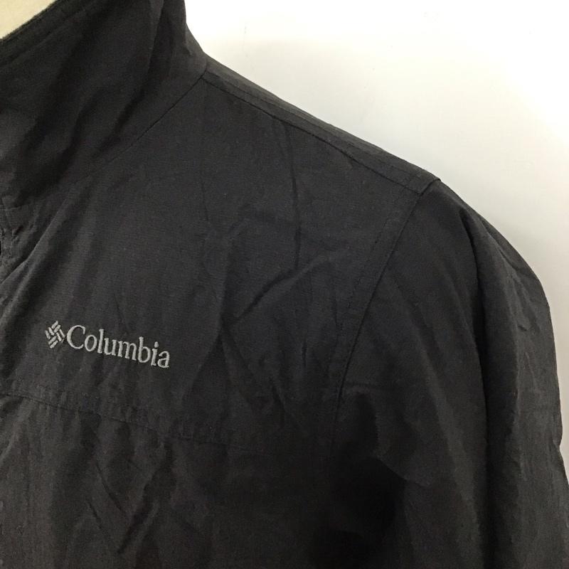 コロンビア Columbia ジャケット、上着 ジャンパー、ブルゾン ジップアップジャケット ジャンパー ジャケット カジュアルジャケット アウター S ロゴ、文字 黒 / ブラック /  メンズ USED 古着 中古 10115726