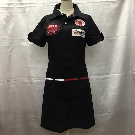 トミー ジーンズ TOMMY JEANS ワンピース ひざ丈スカート S 無地 黒 / ブラック /  レディース USED 古着 中古 10107372