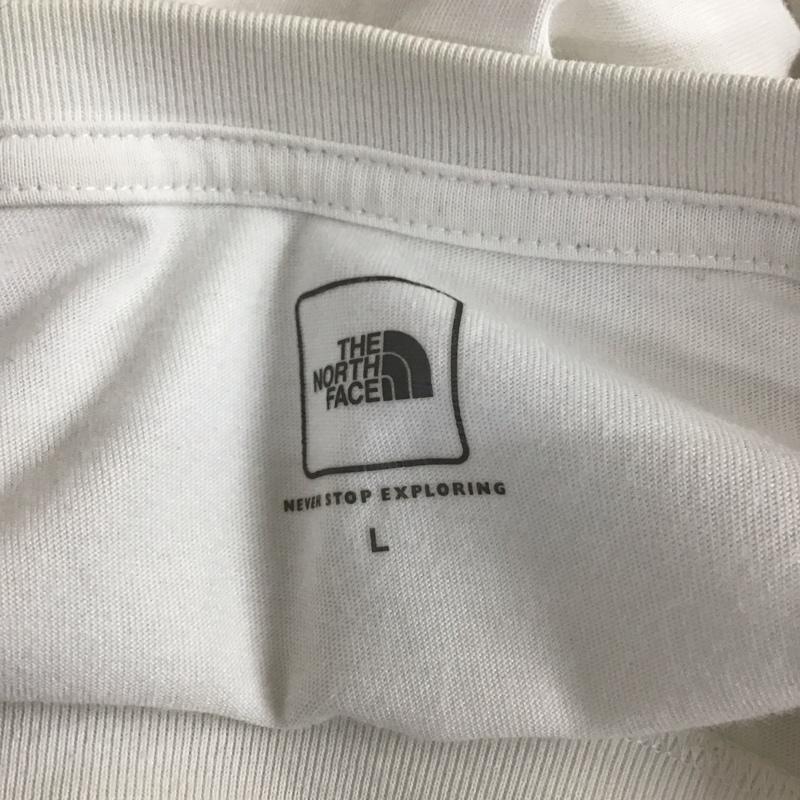 ザノースフェイス THE NORTH FACE Tシャツ 半袖 NT32003X シンプルロゴポケットTシャツ 半袖カットソー プリントTシャツ クルーネックカットソー L ロゴ、文字 白 / ホワイト /  メンズ USED 古着 中古 10117464