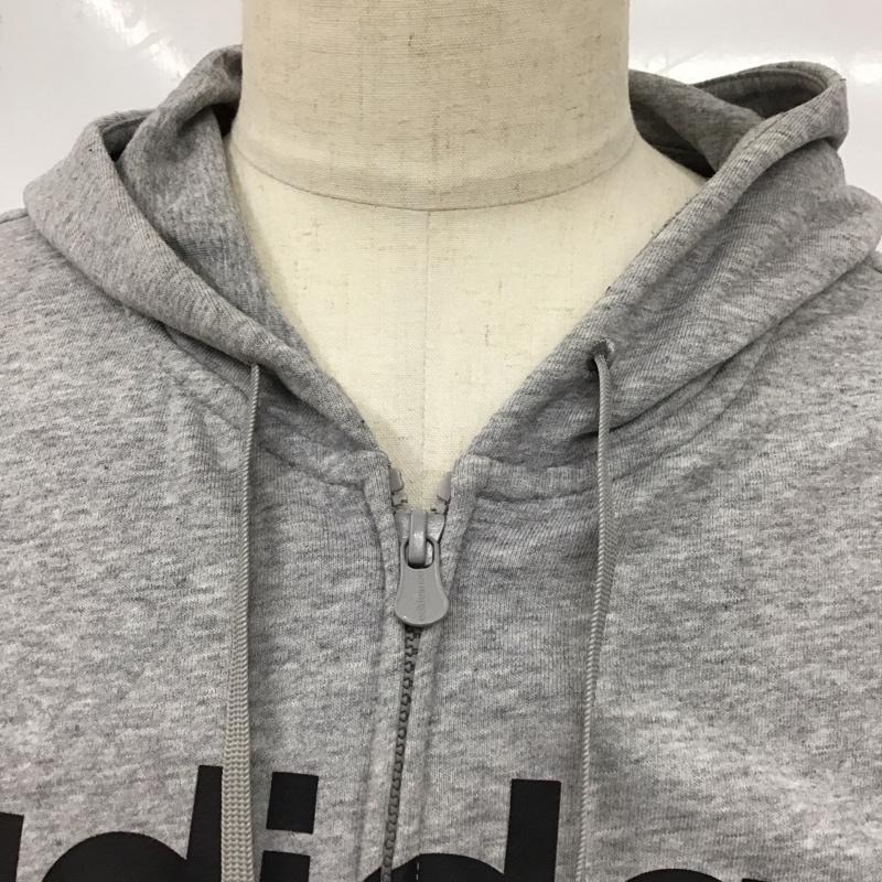 アディダスネオレーベル adidas NEO Label パーカー 長袖 ジップアップ スウェット L ロゴ、文字 灰 / グレー /  メンズ USED 古着 中古 10123286