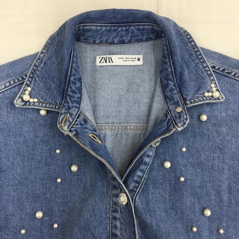 ザラ ZARA シャツ、ブラウス 長袖 M  青 / ブルー /  レディース USED 古着 中古 10140456