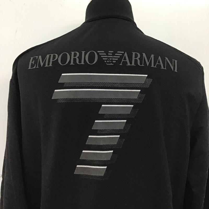 エンポリオアルマーニ EMPORIO ARMANI ジャケット、上着 ジャンパー、ブルゾン ジップアップジャケット スウェットジャケット アウター リブスウェット L ロゴ、文字 黒 / ブラック /  メンズ USED 古着 中古 10108002