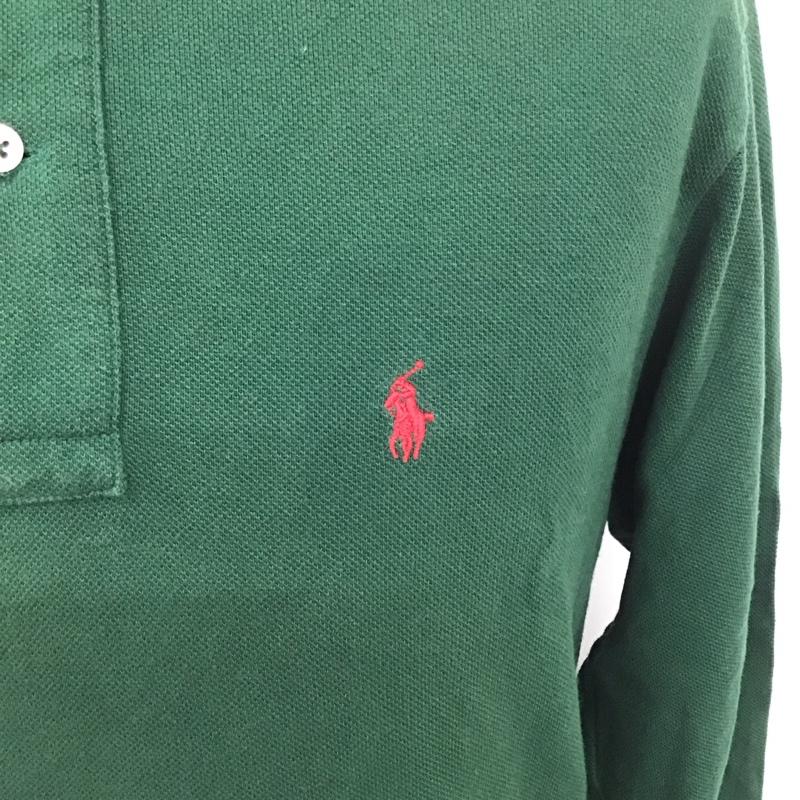 ポロバイラルフローレン Polo by RALPH LAUREN ポロシャツ 長袖 S 無地 緑 / グリーン /  メンズ USED 古着 中古 10111375