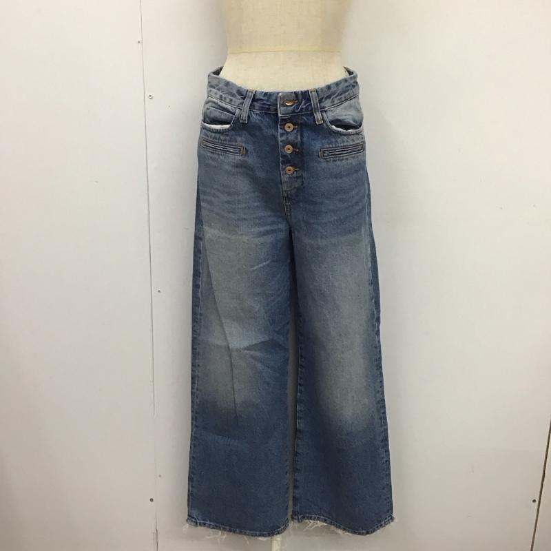 ザラ ZARA パンツ デニム、ジーンズ 6164 193 427 ハイウエスト ボタンフライ 無地 青 / ブルー /  レディース USED 古着 中古 10109719