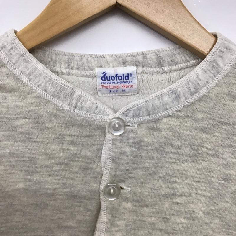 古着 USED カットソー 長袖 長袖カットソー ヘンリーネックカットソー 古着 duofold M 無地 灰 / グレー /  メンズ USED 古着 中古 10148825