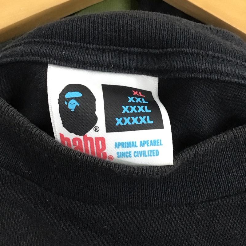 アベイシングエイプ A BATHING APE Tシャツ 半袖 半袖カットソー プリントTシャツ クルーネックカットソー XL プリント 黒 / ブラック /  メンズ USED 古着 中古 10131405