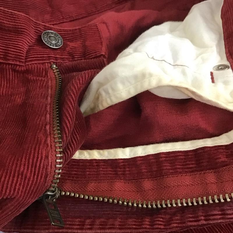 ブルックスブラザーズ BROOKS BROTHERS パンツ デニム、ジーンズ コーデュロイパンツ ワイドパンツ ストレートパンツ カジュアルパンツ 32インチ 無地 えんじ / ワインレッド /  メンズ USED 古着 中古 10113604