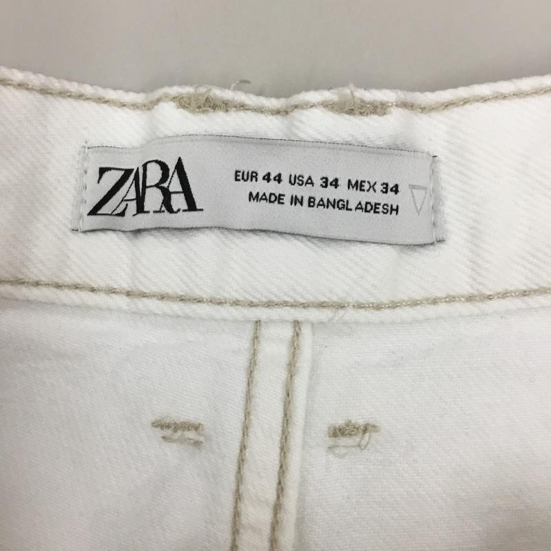 ザラ ZARA パンツ デニム、ジーンズ デニムパンツ ストレートパンツ ワイドパンツ カジュアルパンツ 切りっぱなし 44インチ 無地 白 / ホワイト /  メンズ USED 古着 中古 10120256