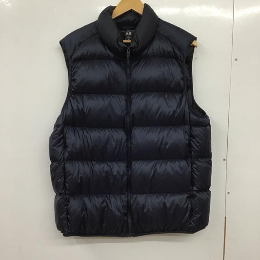 ユニクロ UNIQLO ベスト ベスト 311-439807 ダウンベスト ノースリーブジップアップジャケット アウター XXL 無地 紺 / ネイビー /  メンズ USED 古着 中古 10136794