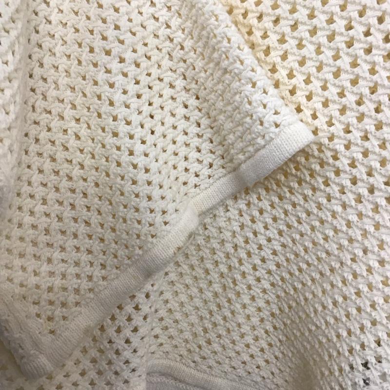 ローリーズファーム LOWRYS FARM カットソー 長袖 長袖カットソー 鍵網ニット Vネック FREE 無地 白 / ホワイト /  レディース USED 古着 中古 10142683