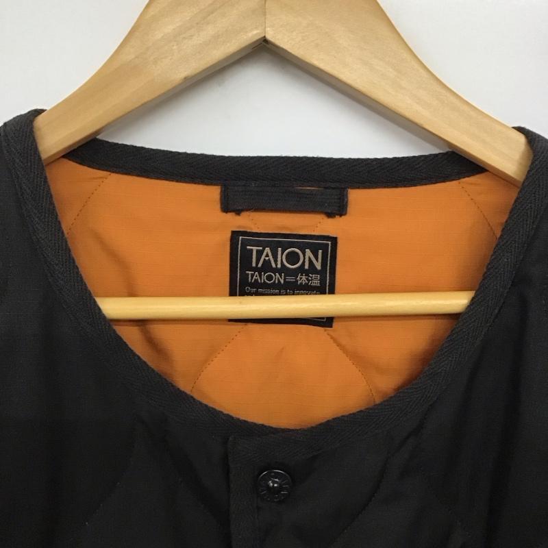 タイオン TAION ジャケット、上着 ジャケット、ブレザー カジュアルジャケット アウター ノーカラージャケット アウター XXL 無地 黒 / ブラック /  メンズ USED 古着 中古 10140995
