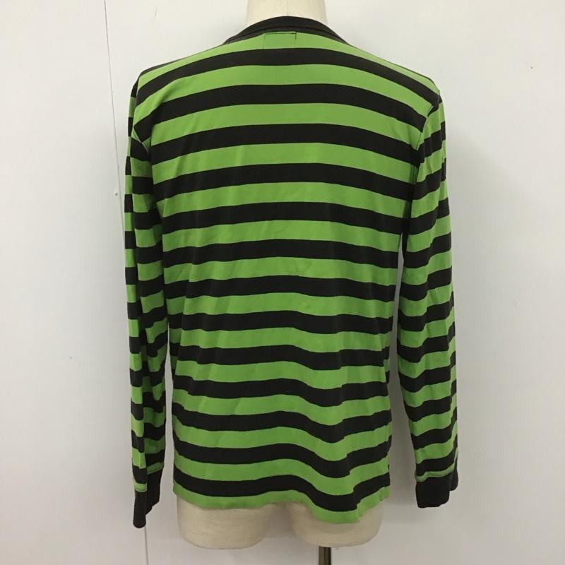 ステューシー STUSSY カットソー 長袖 長袖カットソー ボーダー長袖カットソー クルーネックカットソー M ボーダー柄 緑 / グリーン / X 紺 / ネイビー /  メンズ USED 古着 中古 10107126