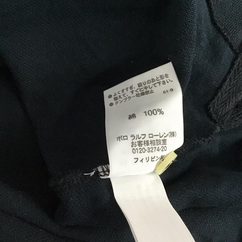 ラルフローレン RALPHLAUREN ポロシャツ 長袖 長袖ポロシャツ 長袖カットソー カラーシャツ M ロゴ、文字 黒 / ブラック /  メンズ USED 古着 中古 10140277
