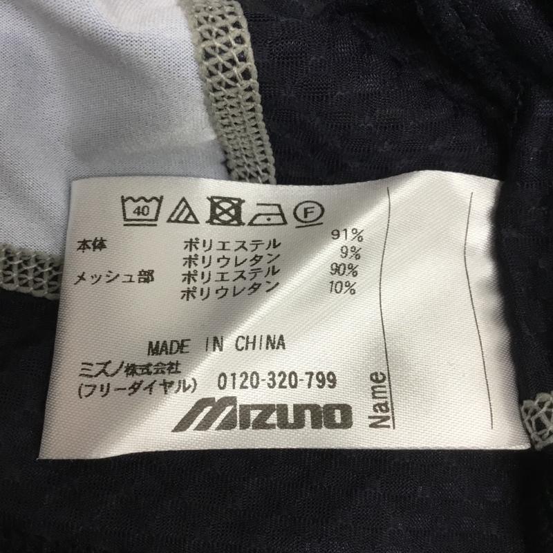 ミズノ MIZUNO Tシャツ 長袖 52MJ9003 空冷機能 UVカット ハイネックバイオギア ゴルフ L ロゴ、文字 青 / ブルー / X 黒 / ブラック /  メンズ USED 古着 中古 10136487