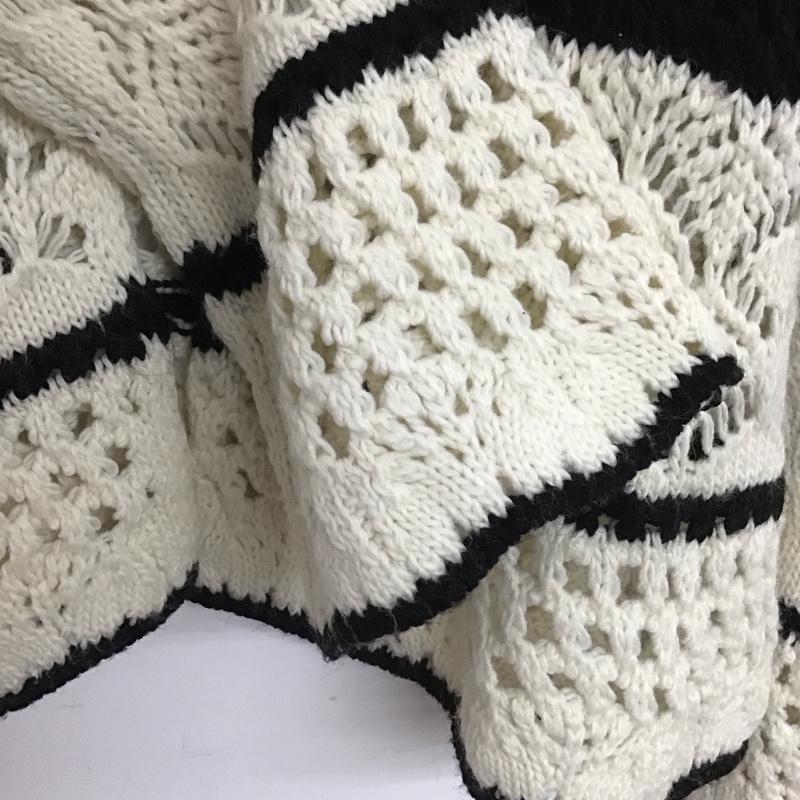ザラ ZARA カーディガン 長袖 160cm ボーダー柄 白 / ホワイト / X 黒 / ブラック /  ガールズ USED 古着 中古 10139985