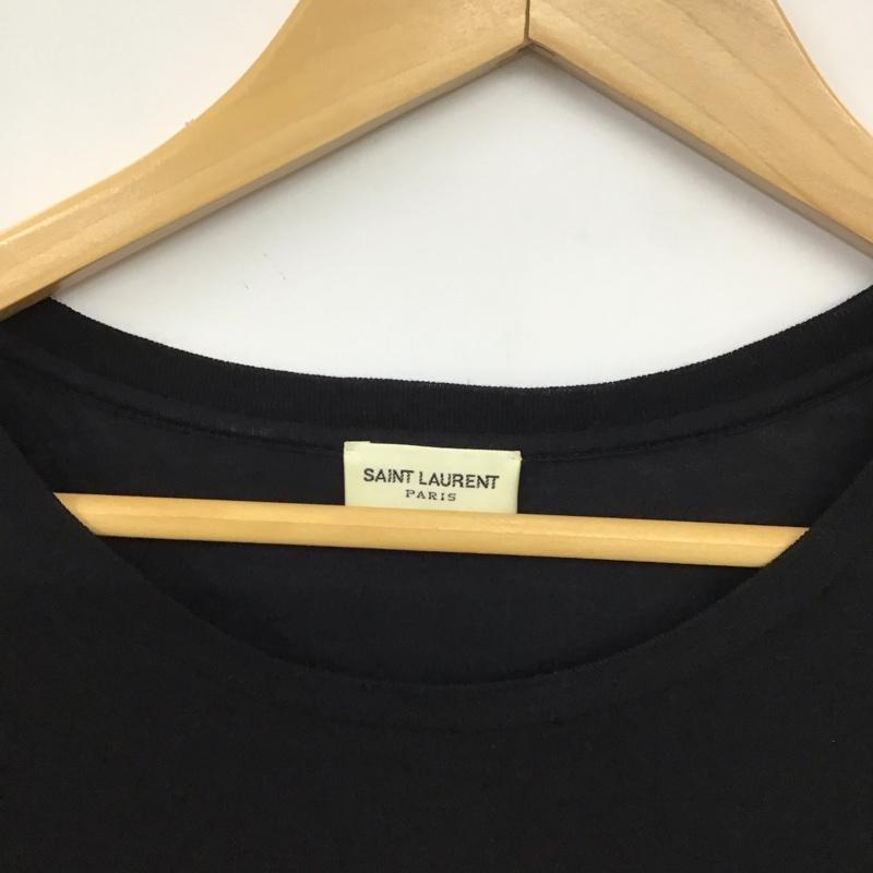 サンローラン SAINTLAURENT Tシャツ 半袖 半袖カットソー プリントTシャツ クルーネックカットソー XS プリント 黒 / ブラック /  メンズ USED 古着 中古 10150888