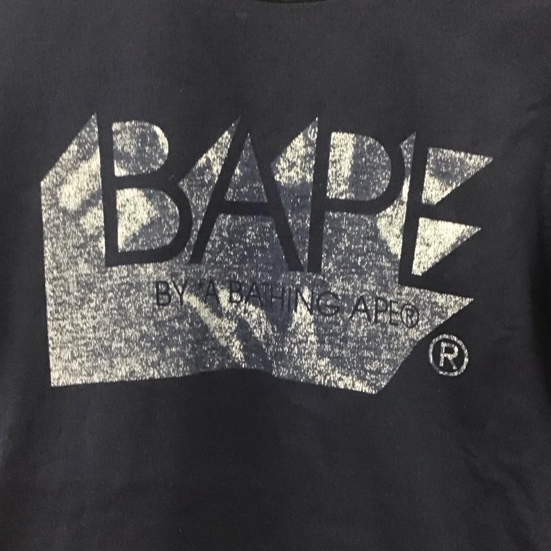 アベイシングエイプ A BATHING APE カットソー 長袖 長袖カットソー プリントカットソー クルーネック リバーシブル ロゴ、文字 橙 / オレンジ /  メンズ USED 古着 中古 10148214