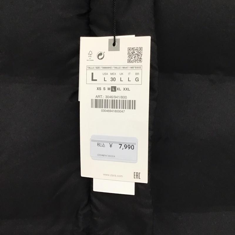 ザラ ZARA ベスト ベスト 3046 941 800 ロング丈 タグ付き L 無地 黒 / ブラック /  レディース USED 古着 中古 10138925