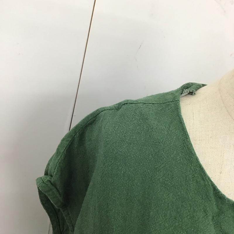 ティティベイト titivate ワンピース ロングスカート XN0997 フレンチスリーブ S 無地 緑 / グリーン /  レディース USED 古着 中古 10115327
