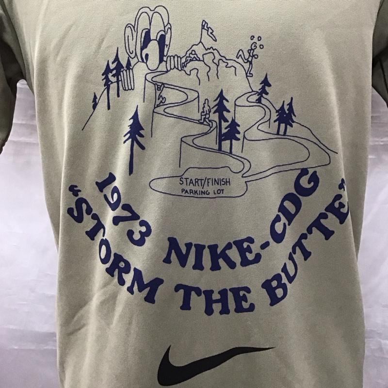 ブラックコムデギャルソン BLACK COMME des GARCONS Tシャツ 半袖 1h-t104 NIKE 半袖カットソー プリントTシャツ スポーツウェア M プリント カーキ / カーキ /  メンズ USED 古着 中古 10122685