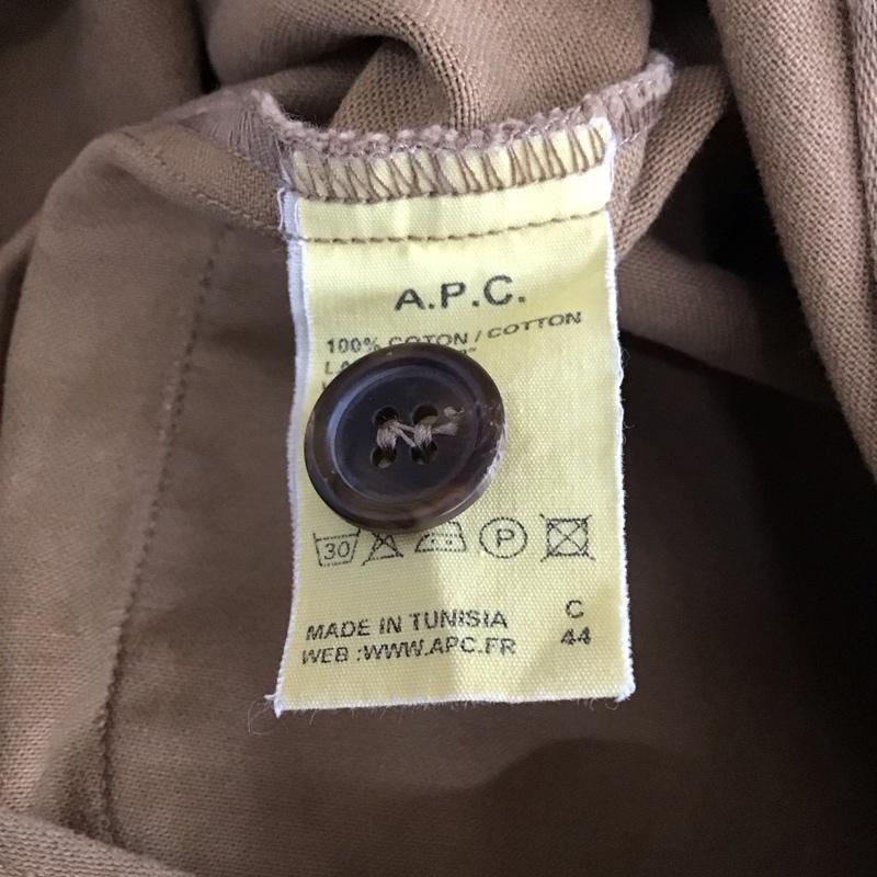 アーペーセー A.P.C. ワンピース ひざ丈スカート ノーカラー 長袖 前開き 34 無地 ベージュ / ベージュ /  レディース USED 古着 中古 10115430