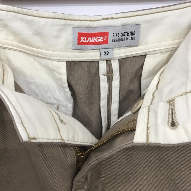 エクストララージ XLARGE パンツ ワークパンツ、ペインターパンツ 七分丈パンツ ショートパンツ ワイドパンツ 32インチ ロゴ、文字 ベージュ / ベージュ /  メンズ USED 古着 中古 10148580