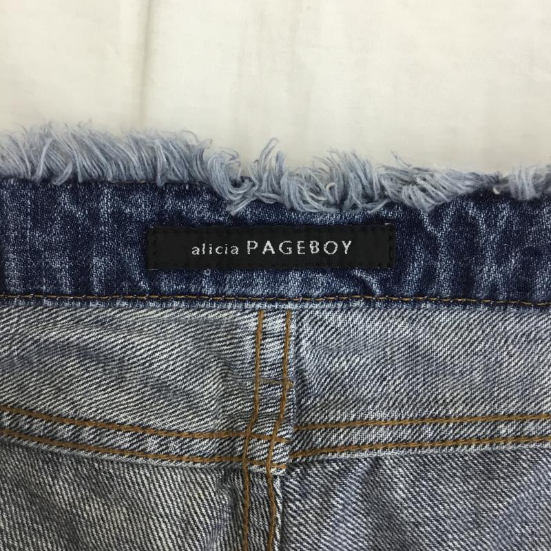 アリシアページボーイ alicia PAGEBOY パンツ デニム、ジーンズ 011-8339-832-805 PAGEBOY ロールアップデニム S 無地 インディゴ / インディゴ /  レディース USED 古着 中古 10130214