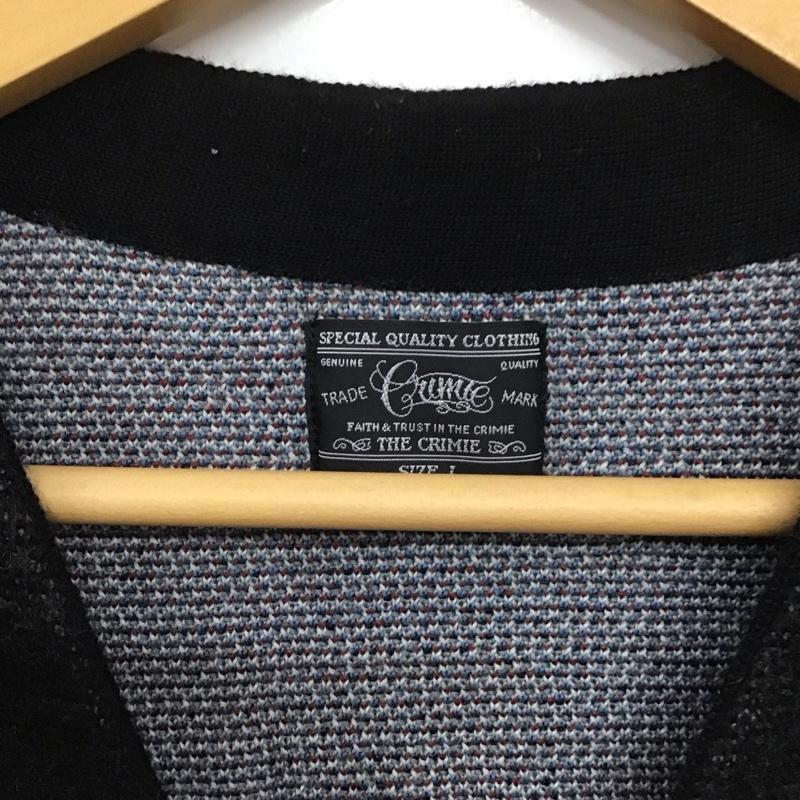 クライミー CRIMIE ベスト ベスト ニットベスト ノースリーブカットソー フロントボタン L プリント 黒 / ブラック /  メンズ USED 古着 中古 10142986