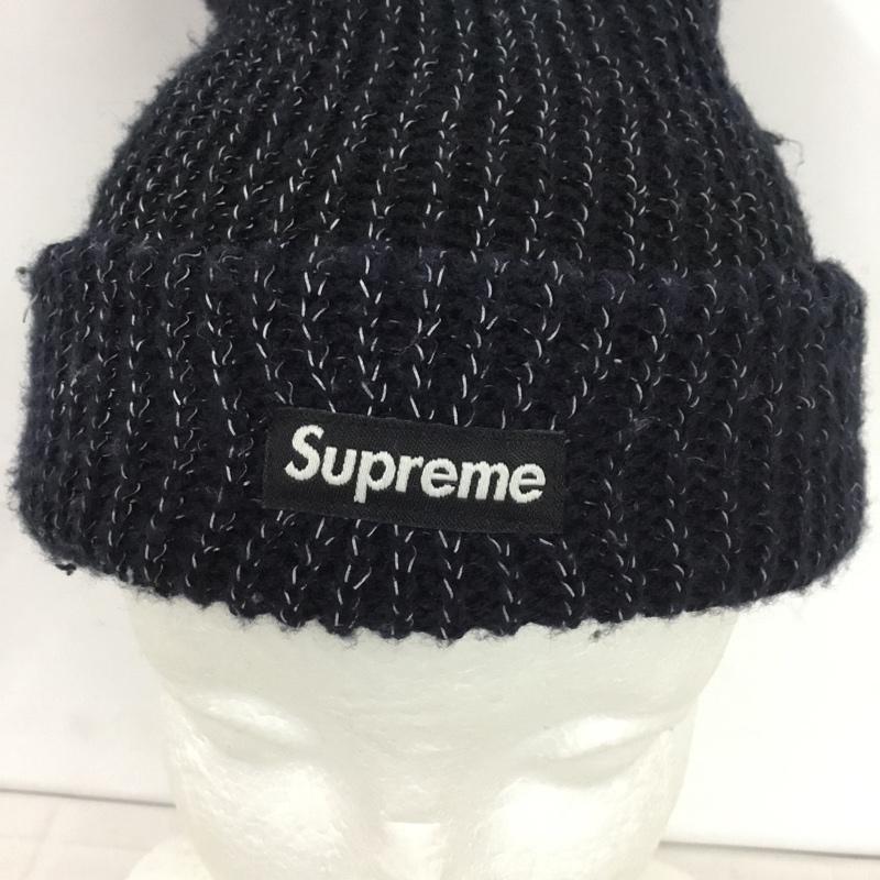 シュプリーム Supreme 帽子 ニット帽 スモールBOXロゴ ビーニー ロゴ、文字 紺 / ネイビー /  メンズ USED 古着 中古 10144327