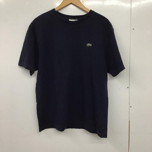 ラコステ LACOSTE Tシャツ 半袖 半袖カットソー ロゴTシャツ クルーネックカットソー L ロゴ、文字 紺 / ネイビー /  メンズ USED 古着 中古 10138905