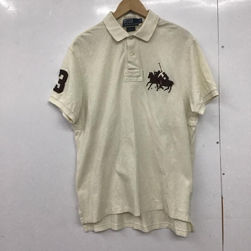 ポロバイラルフローレン Polo by RALPH LAUREN ポロシャツ 半袖 半袖ポロシャツ カラーシャツ 半袖カットソー L ロゴ、文字 アイボリー / アイボリー /  メンズ USED 古着 中古 10149171